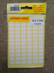 Samolepicí etikety na archu 12 x 7 mm / 720 etiket