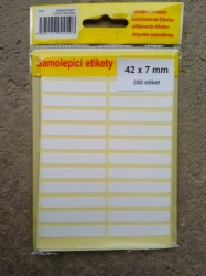 Samolepicí etikety na archu 42 x 7 mm / 240 etiket