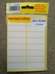 Samolepicí etikety na archu 42 x 12 mm / 160 etiket