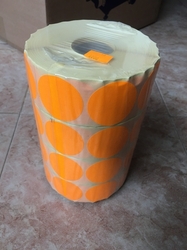 Papírové etikety na roli, kruh pr. 50 mm, 2.000 ks na roli  - signální oranžová