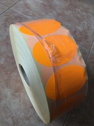 Papírové etikety na roli, ovál 60 x 40 mm, 4.010 ks na roli  - signální oranžová