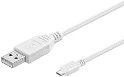 Kabel datový a nabíjecí USB-A / micro USB-B  0,3 m - bílý