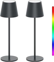 LED - přenosná stolní lampa dobíjecí, plynule stmívatelná, RGB, dotyková, vnitřní i venkovní použití