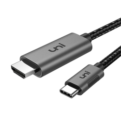 Kabel USB "C" / HDMI, 4K UHD, 2 m, nylon, kvalitní od zn.UNI