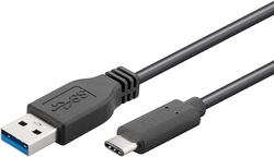 Kabel datový a nabíjecí USB-A / USB-C 0,3 m - černý