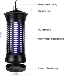 WANFEI - elektrický lapač hmyzu, 6 W s UV světlem