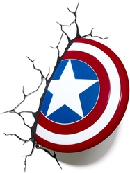 Nástěnné svítidlo Marvel Captain Amerika štítek 3D FX, červená, bílá a modrá