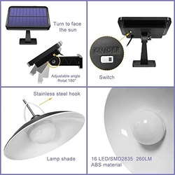 LED solární lampa se solárním panelem a vestavěným akumulátorem