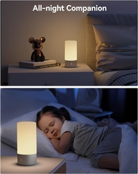 LED - Stolní lampa Aukey LT-T6,450 lm, 6 W, teplá bílá, RGB, stmívatelná, dotyková, napájení 12V/0,6A.