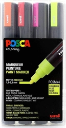 uni-ball pigmentový popisovač POSCA PC-5M, balení 4 ks, neonové barvy