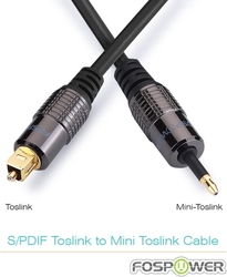 Kabel optický Toslink / Mini Toslink 3,5mm, pozlacený konektor, 2m