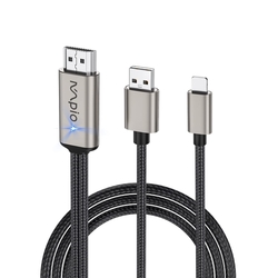 Kabel  HDMI / Apple s USB  konektorem, 2m, nylon, kvalitní od zn