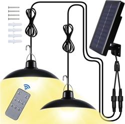 LED - 2x lampa se solárním panelem, vestavěným akumulátorem a dálkovým ovladačem