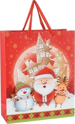  Sada dárkových tašek Vánoční tašky Dárkové tašky s uchem k plnění, opakovaně použitelné (24 x 18 x 7 cm - balení po 12 ks, vánoční čas)
