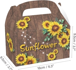 Krabičky na výslužku 160×90×90 mm, 24 kusů, potisk slunečnice
