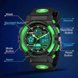 Digitální hodinky chlapecké EUCOCO - zeleno-černé