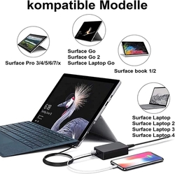 Napájecí zdroj pro Laptop 15V/2,58A + 5V/1,0A, konektor Surface Pro 4, kompatibilní pro Surface Pro 3 4 5 6 .Laptop AC Adapter Charger 