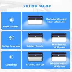 LED - Solární světlo pro venkovní použití s detektorem pohybu