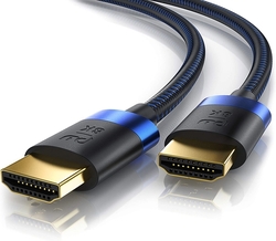 Kabel HDMI / HDMI, pozlacený konektor, 8K UHD, 3x stíněný, 2m, nylon, kvalitní