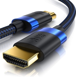 Kabel HDMI / HDMI, pozlacený konektor, 8K UHD, 3x stíněný, 2m, nylon, kvalitní provedení