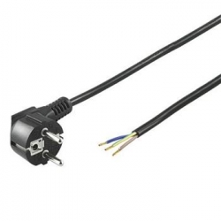 Flexo kabel síťový třížilový 230V s úhlovou vidlicí 3m, 3 x 1 mm