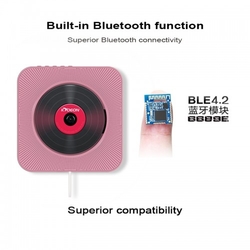 Nástěnný, Bluetooth, Flash, SD, CD přehrávač s FM rádiem a AUX vstupem - KC-808 - VYBALENO 