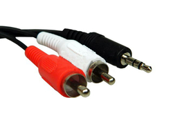 Audio stereo kabel -  3.5 mm Jack / 2 RCA Cinch - 1,5 m Black