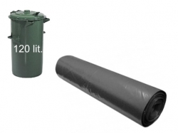 Pytle na odpad, černé LDPE  70 x 110 cm, 120 l,  [25 ks] 