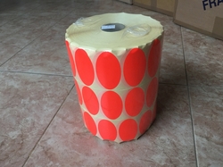 Papírové etikety na roli, ovál 70 x 40 mm, 4.010 ks na roli  - signální červená