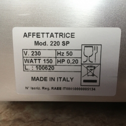 Nářezový stroj AFFETTATRICE, model 220 EXTRA CE