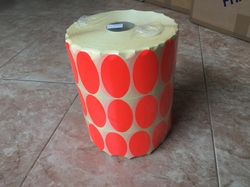 Papírové etikety na roli, ovál 70 x 40 mm, 4.010 ks na roli  - signální červená