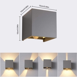 LED nástěnné svítidlo 12W / 3000 K teplá bílá, IP65, s regulovatelným úhlem osvitu a pohybovým čidlem