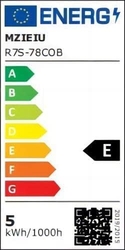 MZIEIU R7S LED 78mm stmívatelné, teplá bílá 3000K, 2000LM bez blikání, 20W