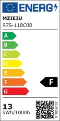 MZIEIU R7S LED 118 mm stmívatelné, teplá bílá 3000 K, 3000 lm, 30W, bez blikání