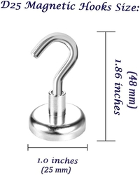 Magnetická oka - sada 10 ks s neodymovým magnetem a nosností do 18 kg