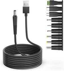 TAIFU - JBL 5V 9V 12V 17V 1A 2A 3A USB DC adaptérový kabel na jack 5,5 x 2,1 mm se 7 konektory