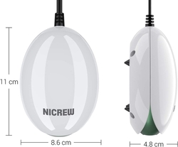 NICREW -  akvarijní, tiché, vzduchové čerpadlo se zpětným ventilem pro akvária, spotřeba 2,5 W