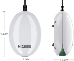 NICREW akvarijní vzduchové, tiché vzduchové čerpadlo se zpětným ventilem pro akvária, spotřeba 1,7 W