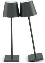 LED - přenosná stolní lampa dobíjecí s baterií 5500 mAh, plynule stmívatelná, dotyková, antracit