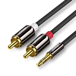 Ugreen 10590 3.5 mm Jack / 2RCA Jack audio kabel 3m Black