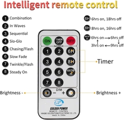 Infankey 200 LED řetězová světla s dálkovým ovládáním, 20 metrů, color