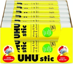 Lepidlo UHU 45621 Stic - lepicí tyčinka pevná, smývatelná, netoxická 40 g  - karton 12 kusů