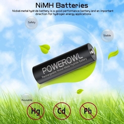 Dobíjecí baterie POWEROWL 4 × AA 2800mAh 1,2V LR6 NiMH, 1200 cyklů
