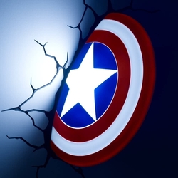 Nástěnné svítidlo Marvel Captain Amerika štítek 3D FX, červená, bílá a modrá
