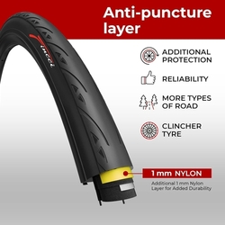 Fincci - 2 pláště 700 x 25c a 2 vnitřní duše Presta Valve 60 mm