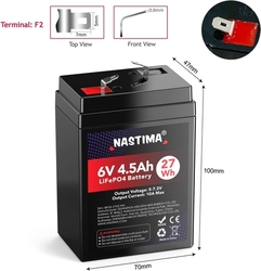 NASTIMA - Dobíjecí baterie 6 V 4,5 Ah LiFePO4 s BMS - ochranou