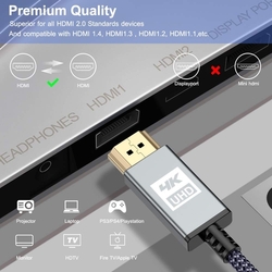 Kabel HDMI, pozlacený konektor, 4K Ultra HD, HIGH SPEED, 15m, kvalitní