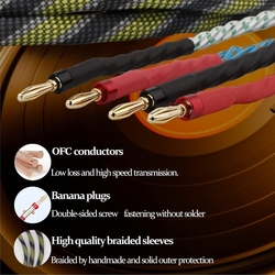 High-End reproduktorový kabel - bezkyslíkatá měď, 2x 6,3 mm² / 2,5 m