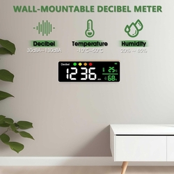 Digitální měřič hladiny zvuku 30-130dB Decibel měřič, hluk/teplota/vlhkoměr