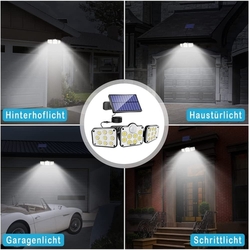 Solární lampy pro venkovní použití s detektorem pohybu, 164 LED